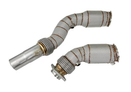 BMW F80 M3 & F82 M4 S55 2015-2020 Stainless Steel 200 Cell HFC Turbo Down pipe with Heat Shield - — KS Racing Australia
