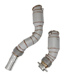 BMW F80 M3 & F82 M4 S55 2015-2020 Stainless Steel 200 Cell HFC Turbo Down pipe with Heat Shield - — KS Racing Australia