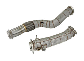 BMW G80 M3 / G82 M4 2021-up Stainless steel straight turbo down pipe with heat shield - Top Speed — KS Racing Australia