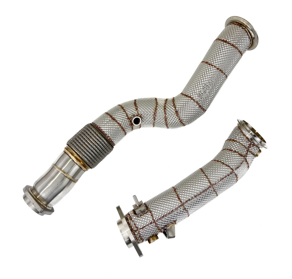 BMW G80 M3 / G82 M4 2021-up Stainless steel straight turbo down pipe with heat shield - Top Speed — KS Racing Australia
