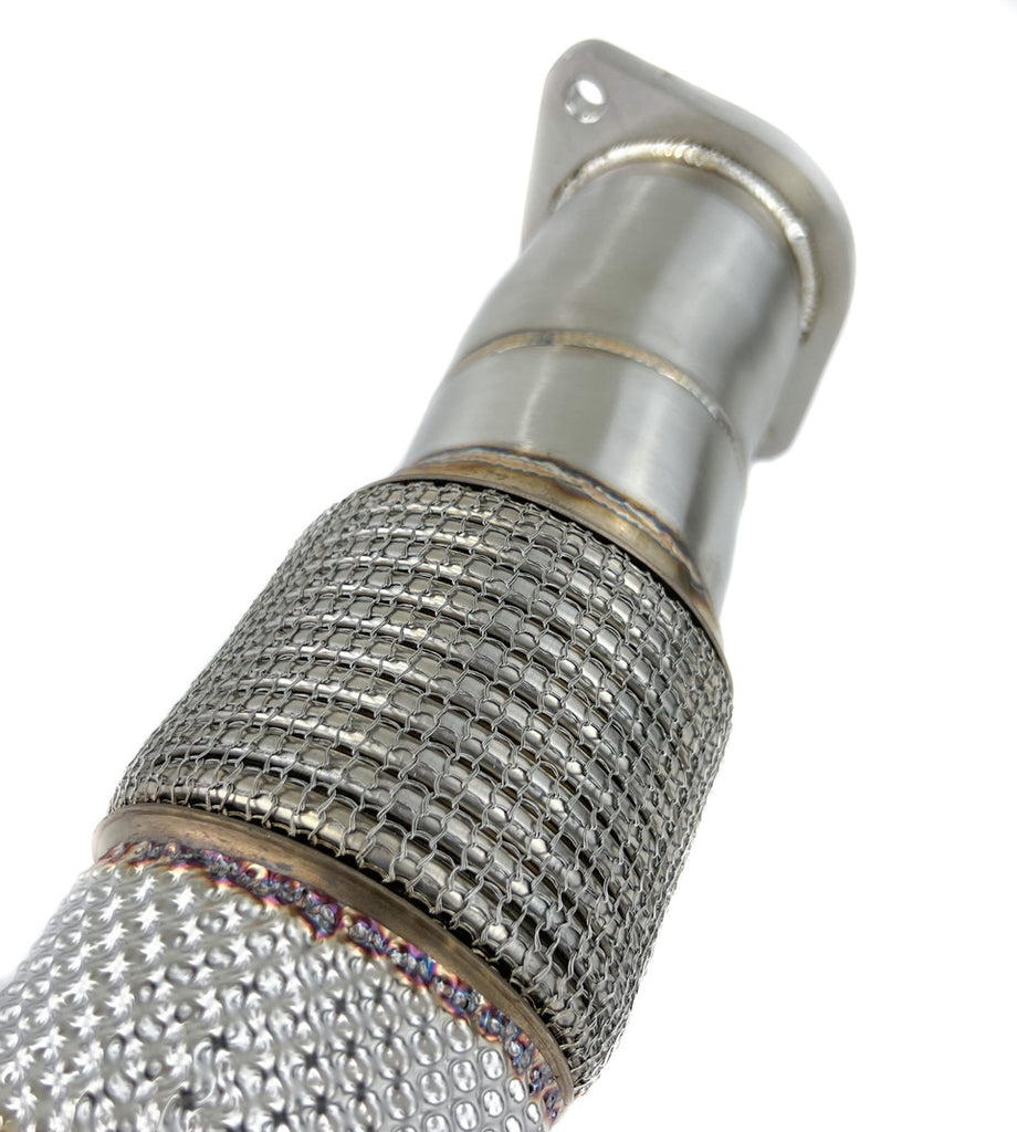 BMW G80 M3 / G82 M4 2021-up Stainless steel straight turbo down pipe with heat shield - Top Speed — KS Racing Australia