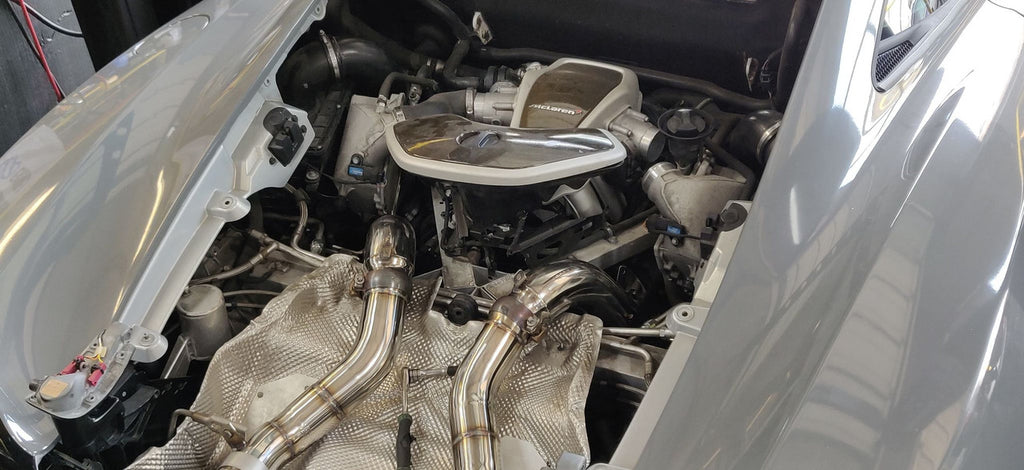 McLaren MP4-12C 650S 12-16 3.5" Straight Turbo Down Pipes — KS Racing Australia