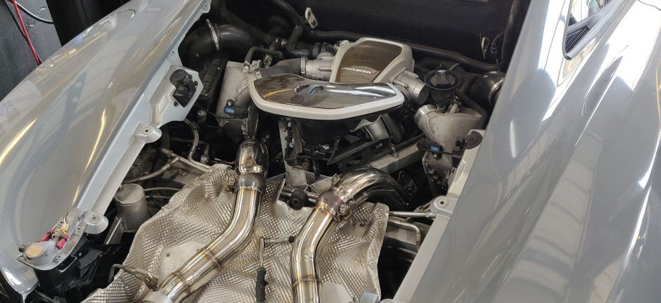 McLaren MP4-12C & 650S 12-16 3.5" 200 CELL HFC Turbo Down Pipes — KS Racing Australia