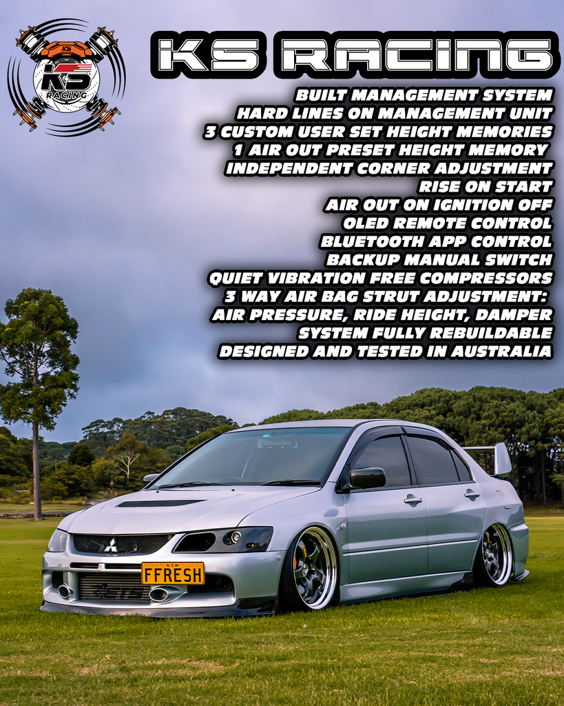 Mitsubishi Lancer Evolution 3 95 Premium Wireless Air Suspension Kit - KS RACING — KS Racing Australia