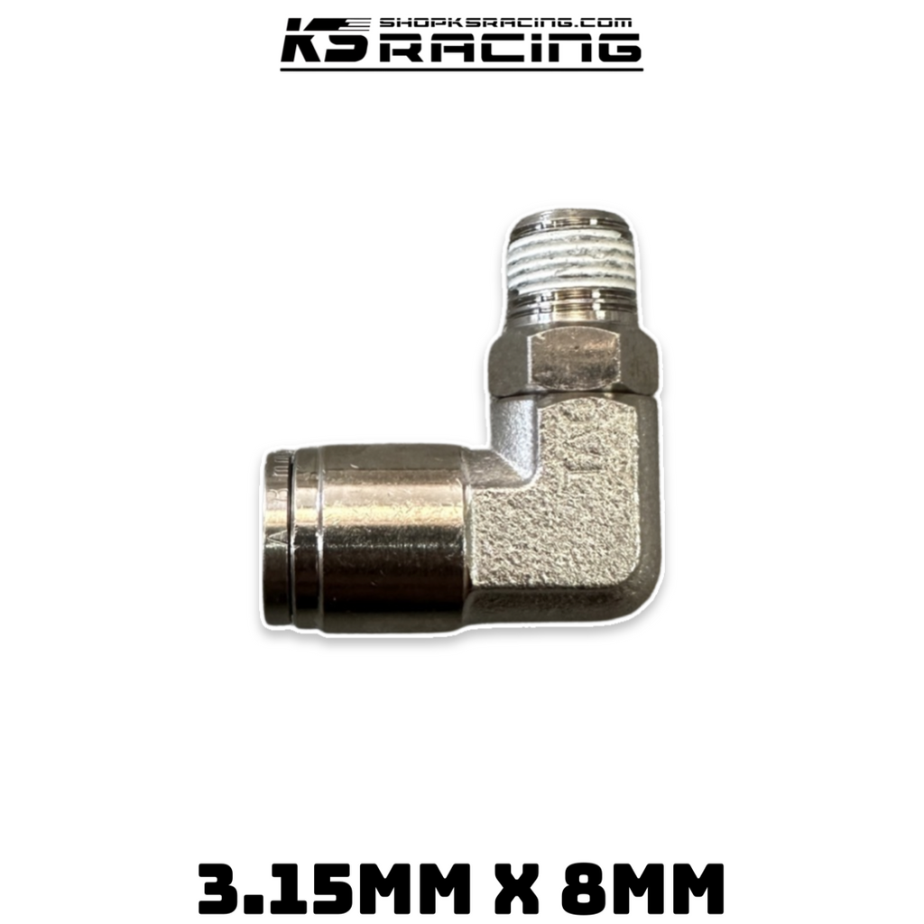 Elbow Male Air Fitting 1/8" (3.15mm) x 8mm PTC Swivel Stainless Steel — KS Racing Australia