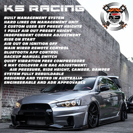Mitsubishi Lancer 08-17 Premium Wireless Air Suspension Kit - KS RACING — KS Racing Australia